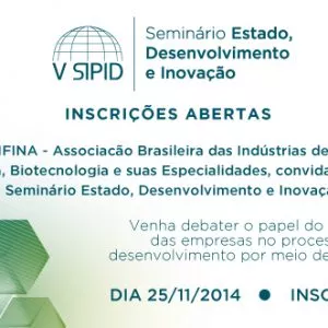 ABIFINA abre inscrições para o V SIPID - Seminário Estado, Desenvolvimento e Inovação