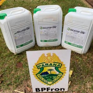 BPFron apreende agrotóxicos contrabandeados após perseguição em Guaíra - Ponto da Notícia